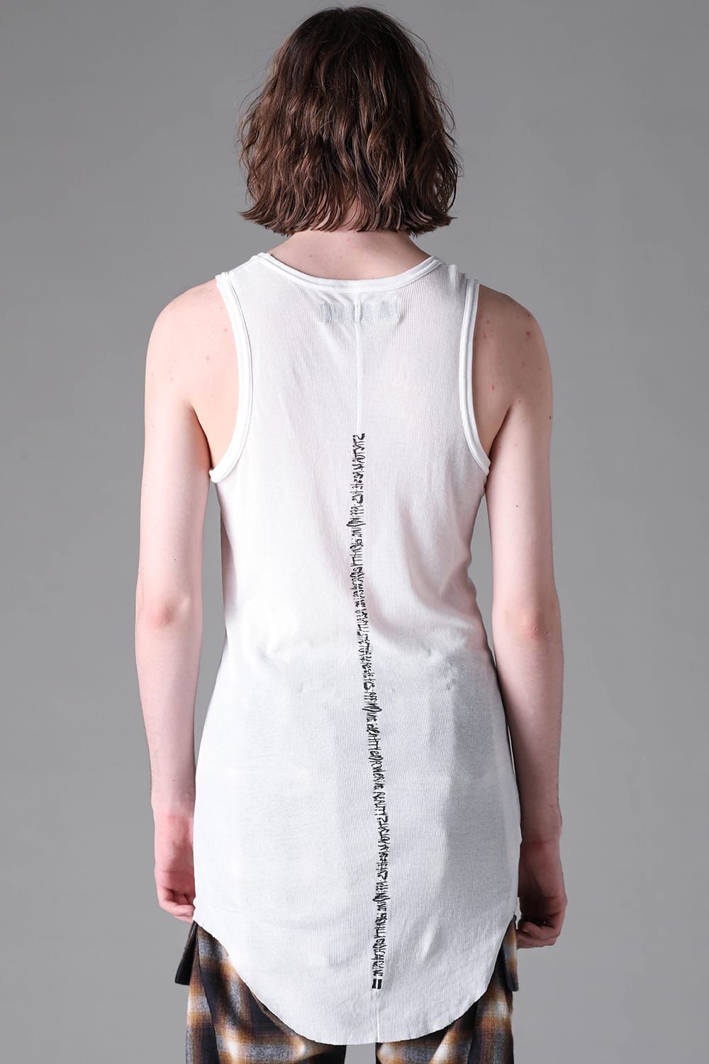 《2026AW先行予約》Back Printed Rib Tank Top"Black / D.Grey / Ivory /Khaki"バックプリントリブタンクトップ"ブラック/ダークグレー/アイボリー/カーキ"