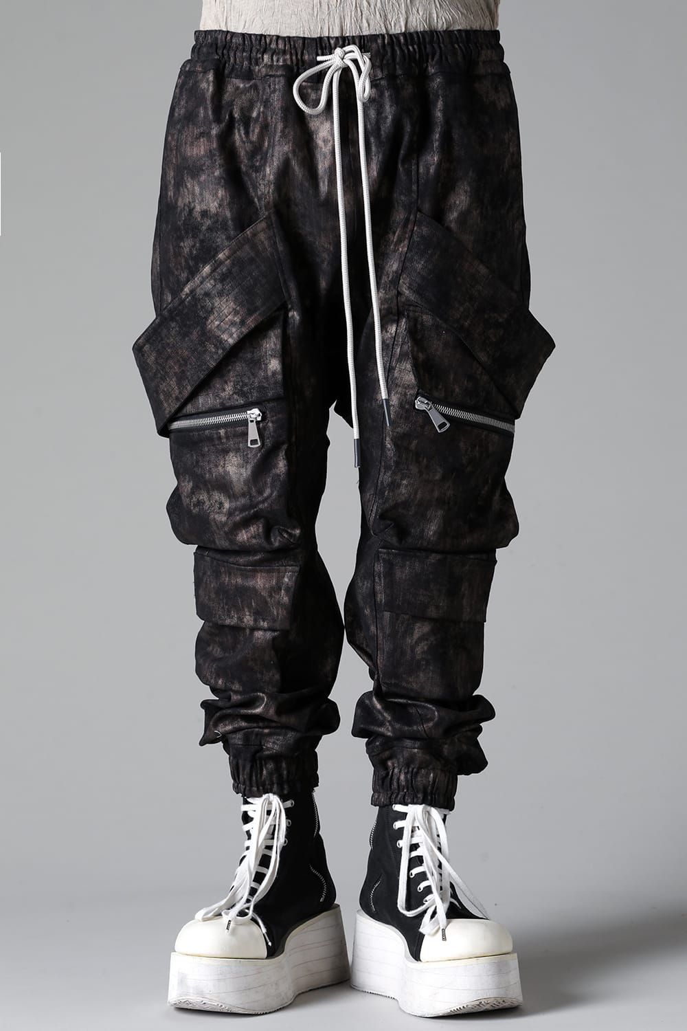 《2025AW先行予約》Metal Steam Camouflage Belt Cargo Jogger"Black × Beige" / メタルスチームカモフラージュ ベルトカーゴジョガー"ブラック×ベージュ"