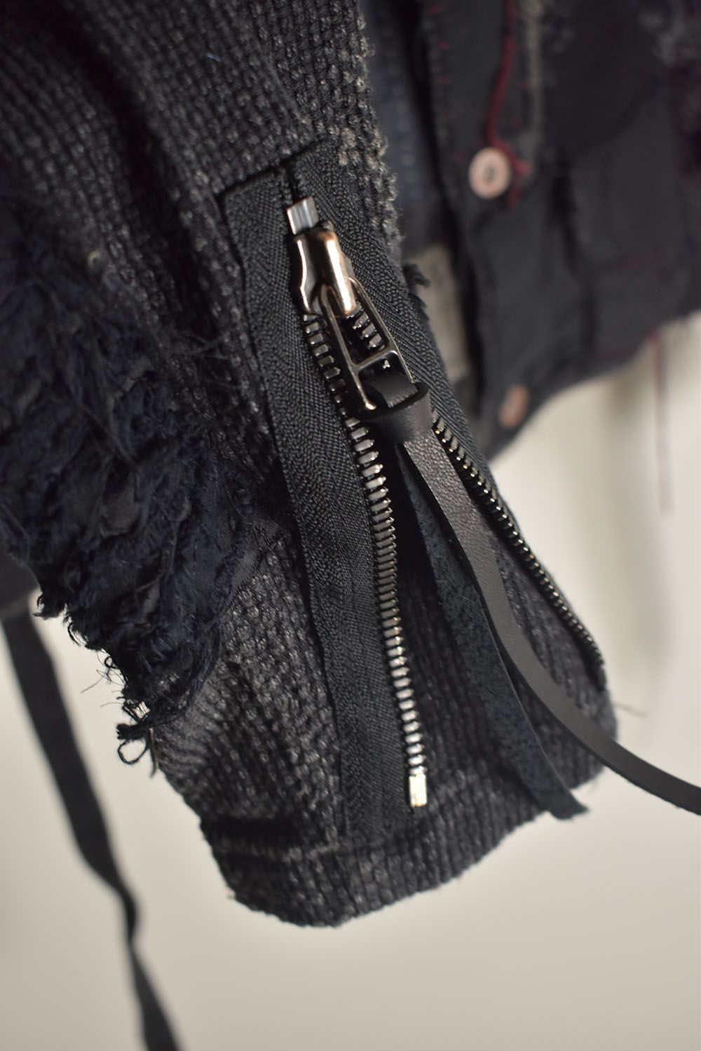 Crust Damage Repair Sashiko Jacquard Jacket "Black" / クラストダメージリペア刺子ジャガードジャケット"ブラック"