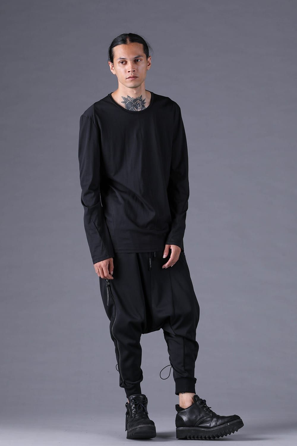 《2027SS先行予約分》100/3 Cotton L/ST T-Shirt"Black" / 100/3天竺ロングスリーブTee"ブラック"
