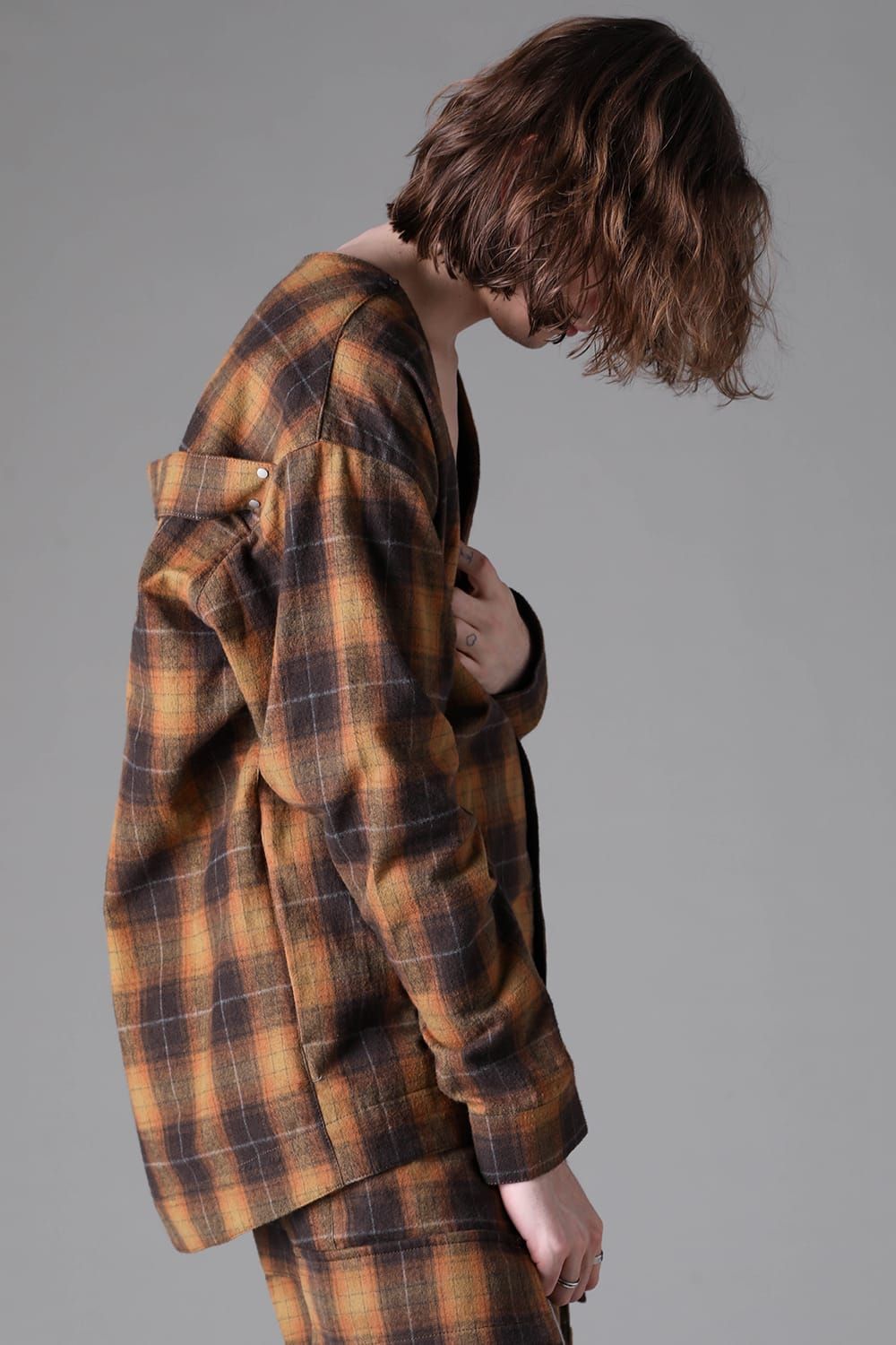 《2026AW先行予約》Plaid Cardigan Shirts""Soft Greige / Black Camel / Warm Brown" " / プレイドカーディガンシャツ"ソフトグレージュ/ブラックキャメル/ウォームブラウン"