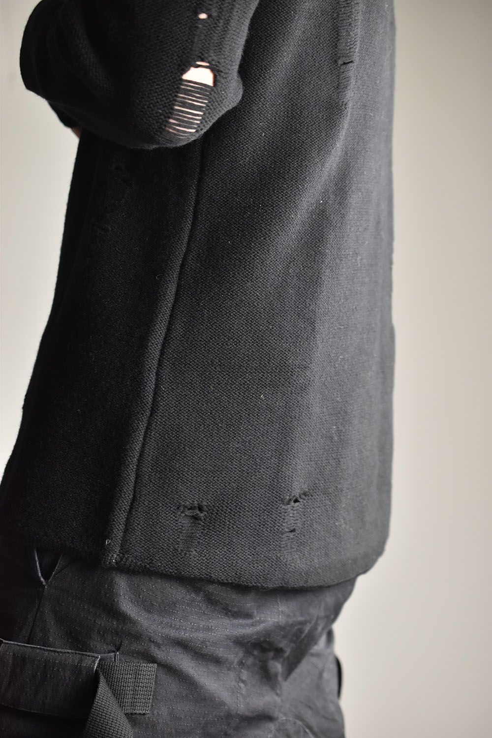 Damage Knit Pullover"Black"/ダメージニットプルオーバー"ブラック"