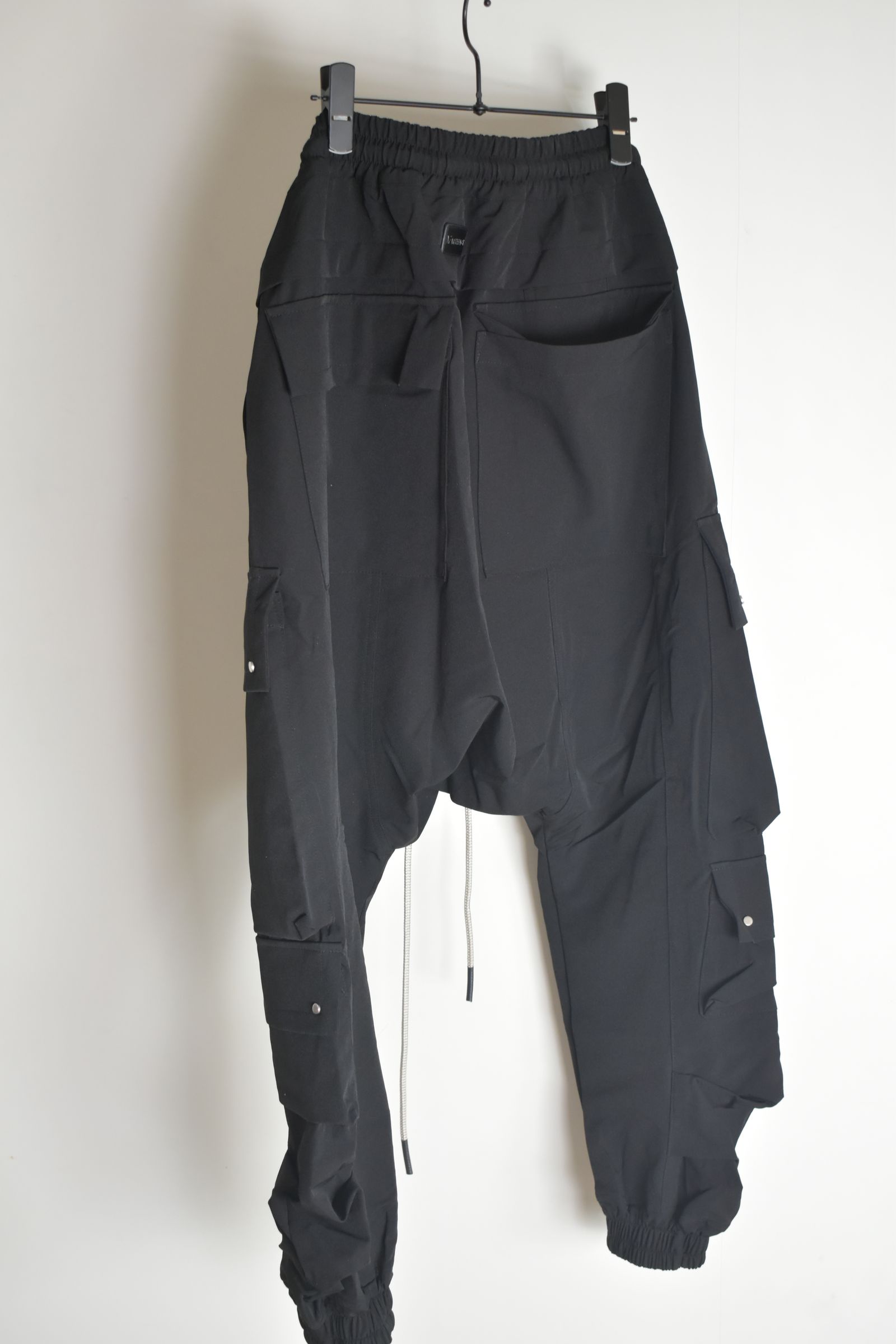 Stretch Nylon Military Sarouel Pants"Black" / ストレッチナイロンミリタリーサルエルパンツ"ブラック"