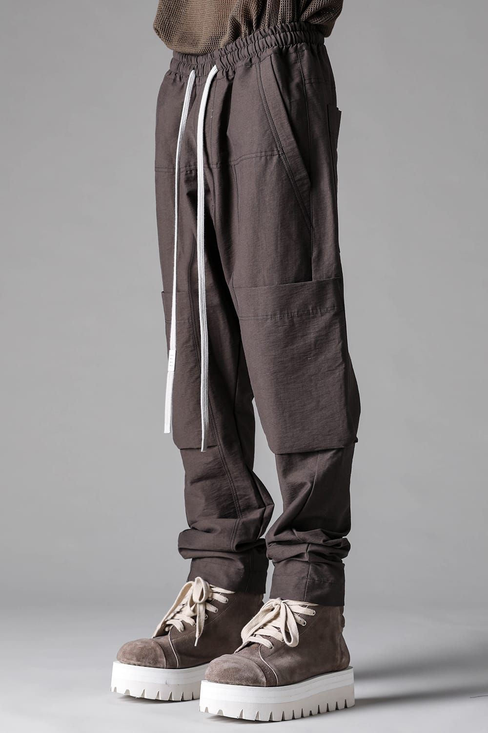 《2027SS先行予約》Cotton Nylon Cargo Taperd Pants"Black / Ivory / D.khaki" / コットンナイロンカーゴテーパードパンツ "ブラック / アイボリー /ダークカーキ"