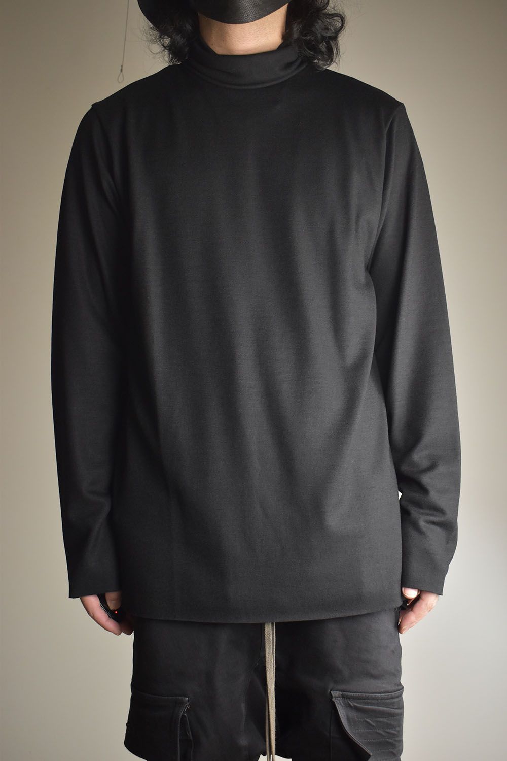 High Neck  Long Pullover "Black" / ハイネックロングプルオーバー"ブラック"
