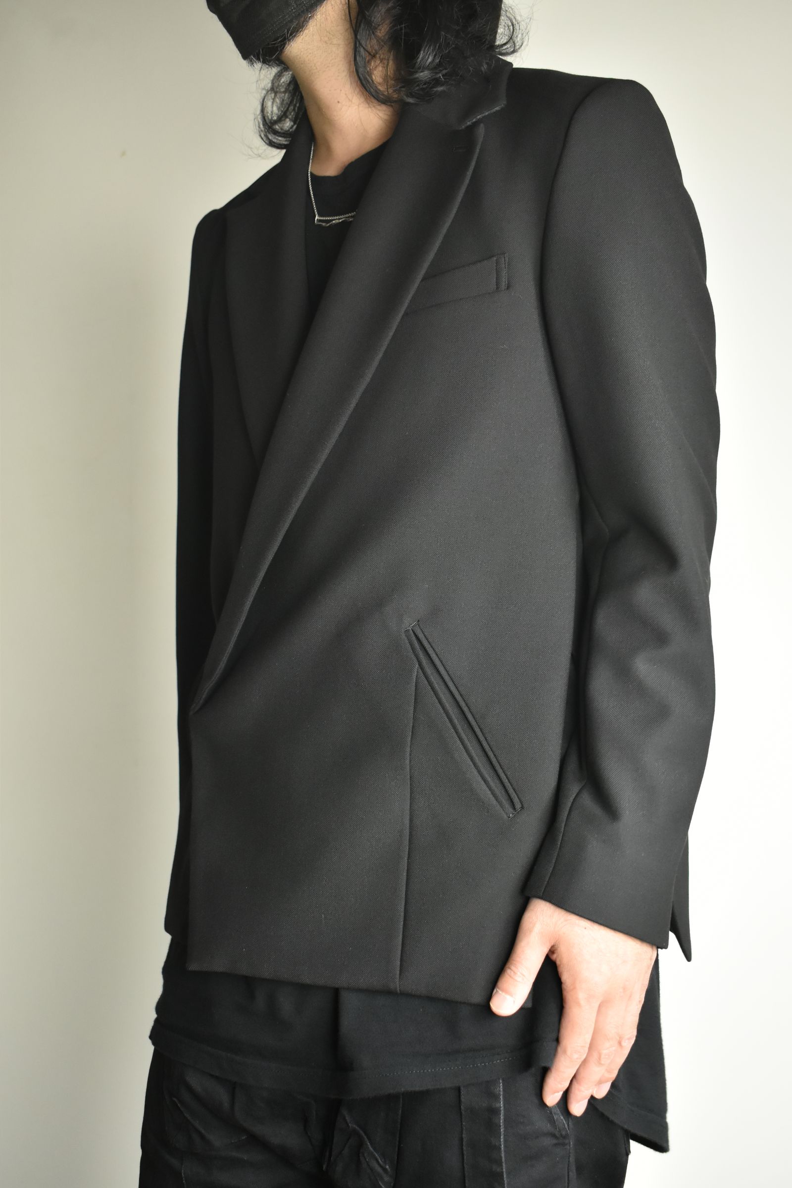 Notch Lapel Double Breasted Tailored Jacket "Black" / ノッチドラペルダブルブレストテーラードジャケット"ブラック"