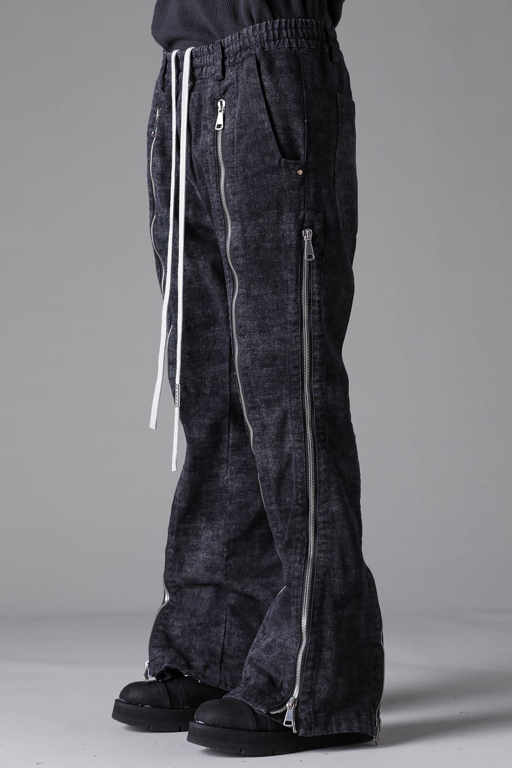 《2026AW先行予約》Zipped Fared Pants"D.Grey" / ジップフレアパンツ"ダークグレー"