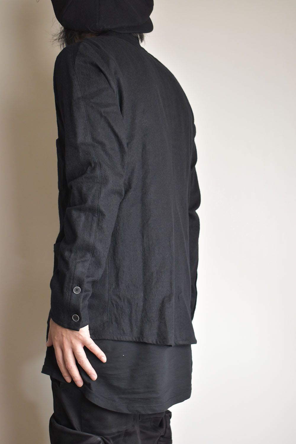 Stand Collar Shirts"Lamp Black"/スタンドカラーシャツ"ランプブラック"