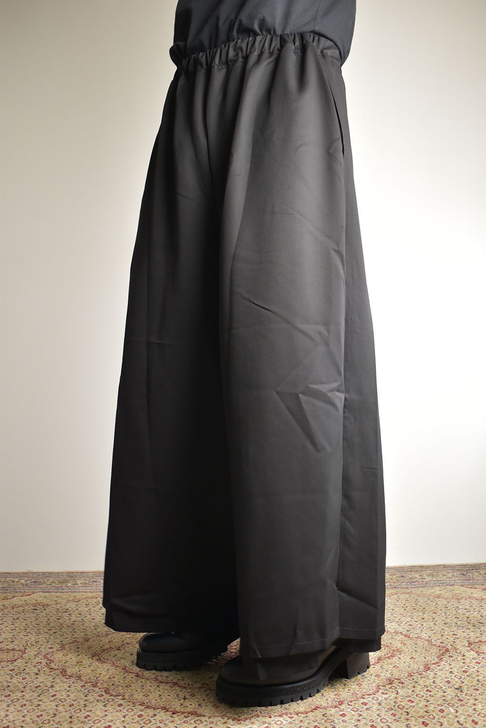 Layerd Slit Hakama Pants"Black" / レイヤードスリット袴パンツ"ブラック"