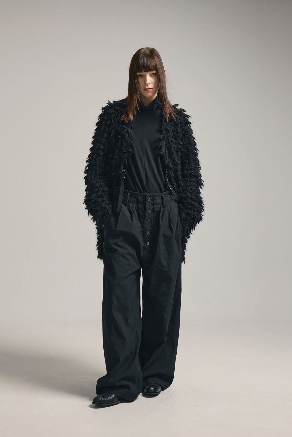 5GG Long Pile Knit Cardigan"Black" / ロングパイルニットカーディガン"ブラック"