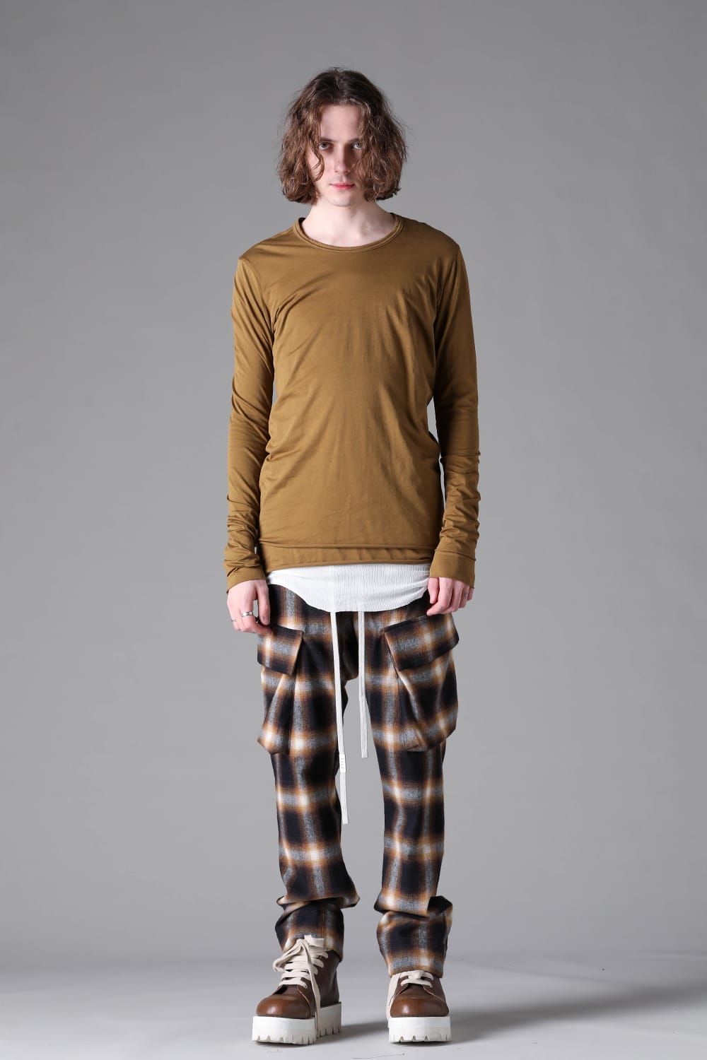 《2026AW先行予約》Layerd Crew Neck Long Sleeve"Black / Mustard yellow /Grey /White" / レイヤードクルーネックロングスリーブ"ブラック/マスタードイエロー/グレー/ホワイト"