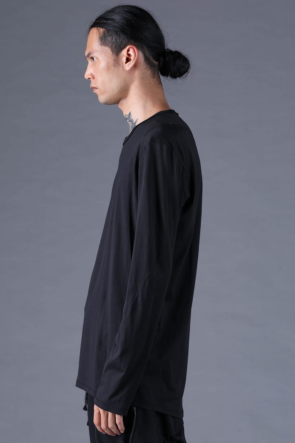 《2027SS先行予約分》100/3 Cotton L/ST T-Shirt"Black" / 100/3天竺ロングスリーブTee"ブラック"