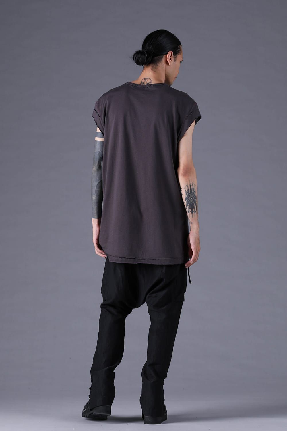 《2027SS先行予約分》30/- Cotton Cap Sleeves T-Shirt "Black / Grey / Charcoal" / 30/-天竺キャップスリーブTシャツ "ブラック / グレー /チャコール"