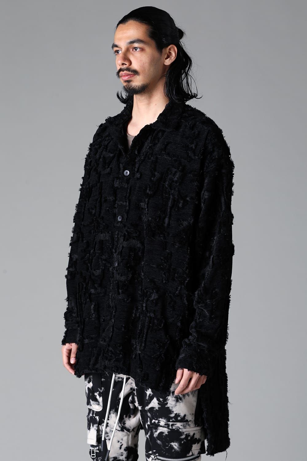 《2025AW先行予約》Jacguard Long Shirts"Black"/ジャガードロングシャツ"ブラック"