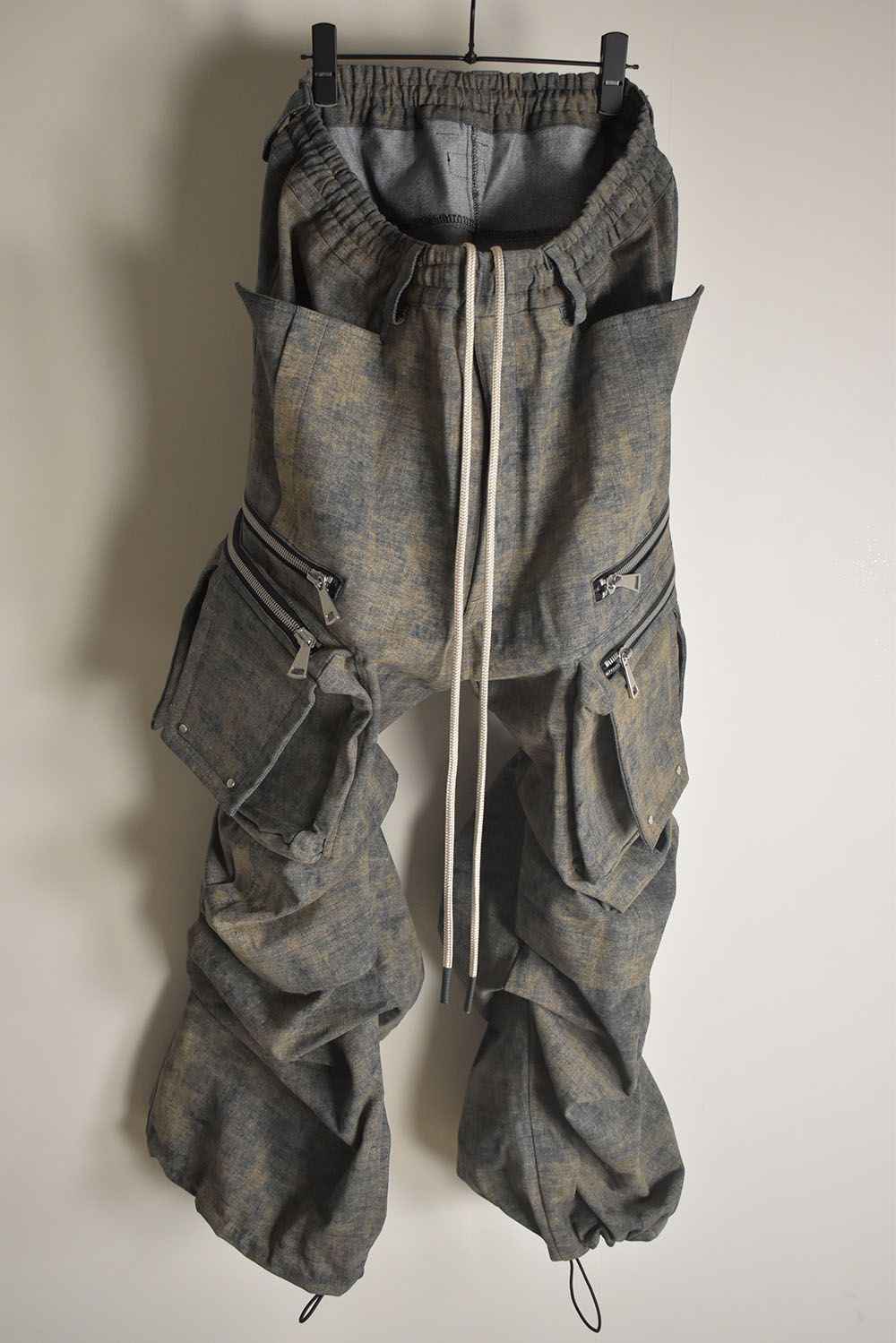 Blended Shades Denim Cargo Tuck Wide Pants"Steel Blue"/ ブレンデッドシェイドデニムカーゴタックワイドパンツ"スティールブルー"