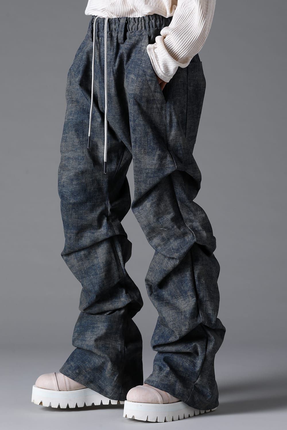 《2026SS先行予約》Blended Shades Denim Tuck Bootscut Pants"D.verdigris / L.verdigris /Steel Blue"/ ブレンデッドシェイドデニムタックブーツカットパンツ"ダークベルディグリ/ライトベルディグリ/スティールブルー"