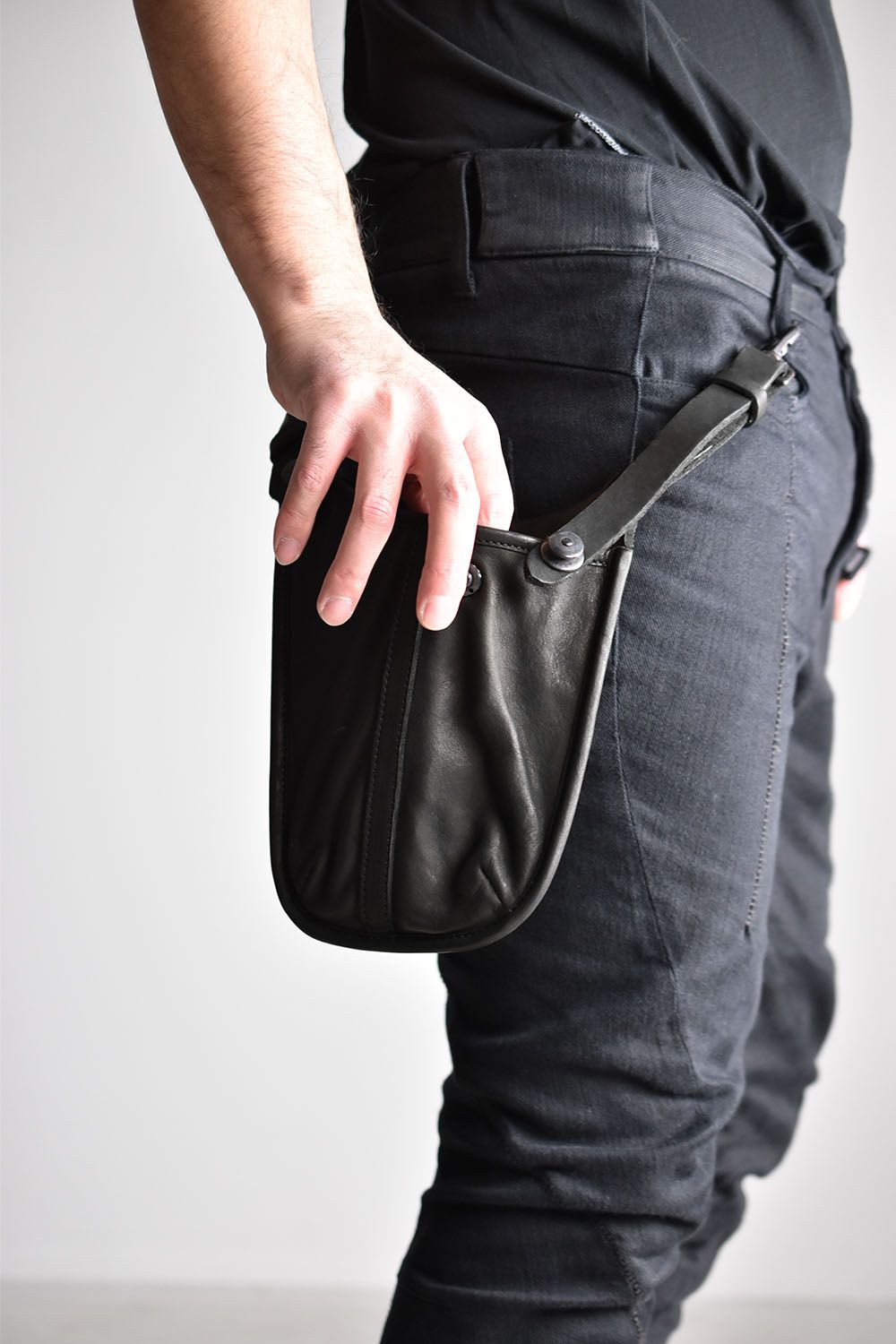 Double Shoulder Waist Bag(大)"Black"/ダブルショルダーウエストバッグ"ブラック"