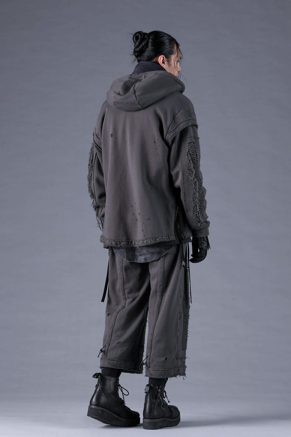 Untwisted Yarn Fleece Shotgun Zip-Up Hoodie"Charcoal" / 無撚糸裏毛ショットガンジップアップフーディー"チャコール"