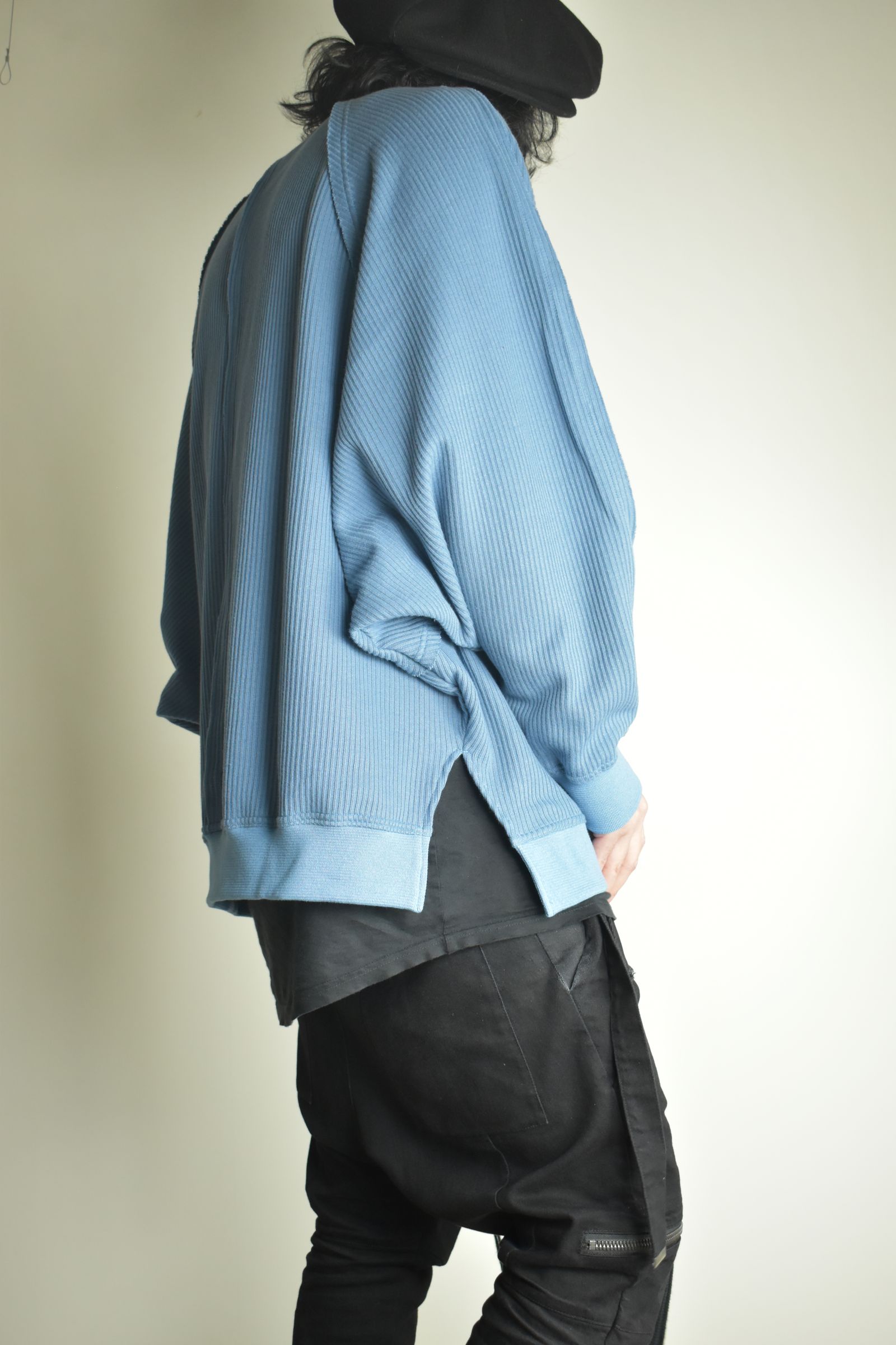 Rail Knit Dolman Sleeve"Blue" / レールニットドルマンスリーブ"ブルー"