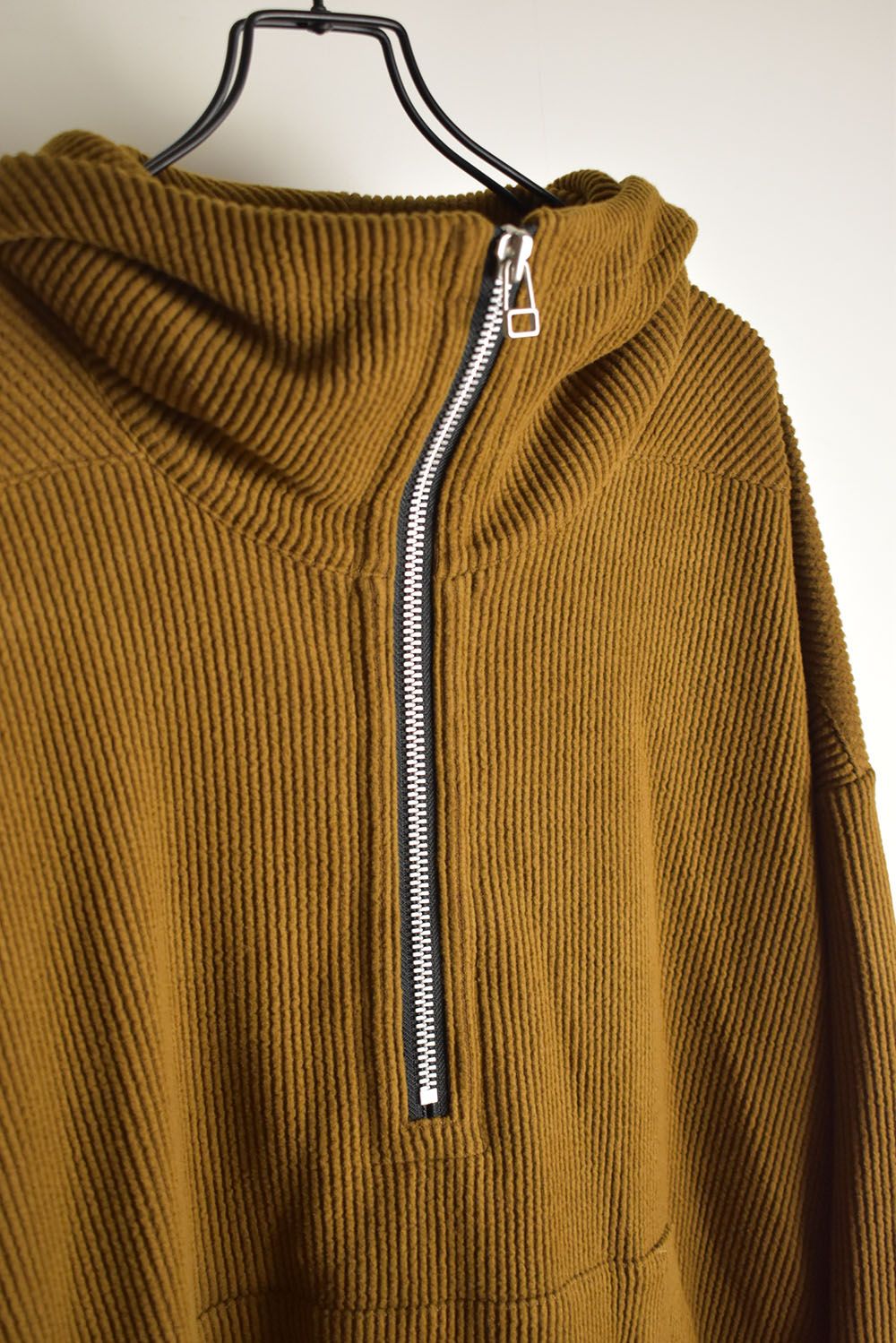 Kint Corduroy Hoodie"Camel" / ニットコーデュロイフーディ"キャメル"