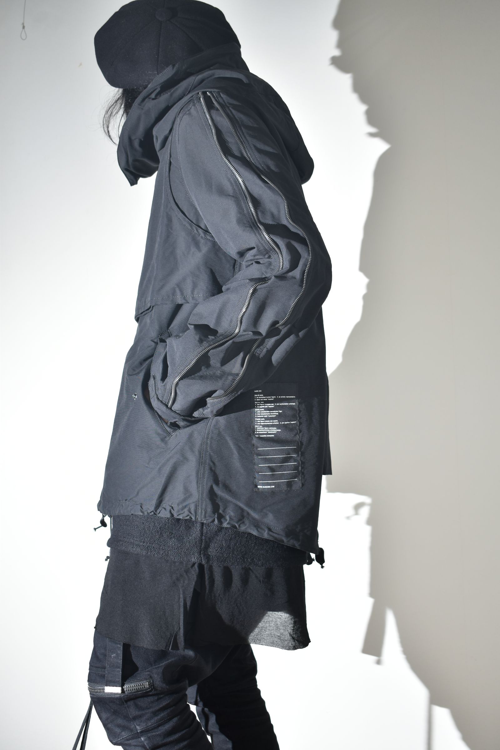 Multi Zip Short Mods Coat"Black" / マルチジップショートモッズコート"ブラック"