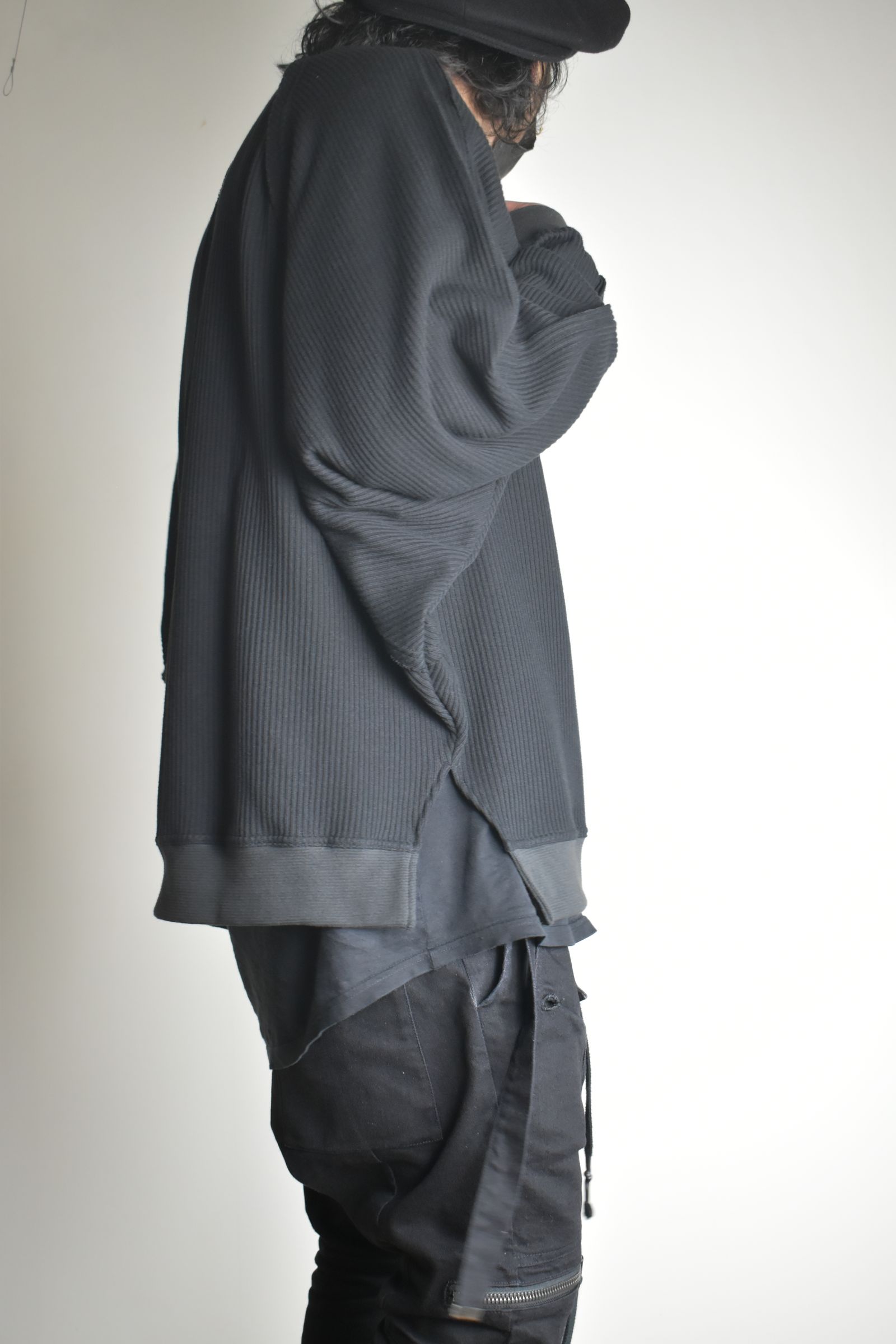 Rail Knit Dolman Sleeve"Black" / レールニットドルマンスリーブ"ブラック"