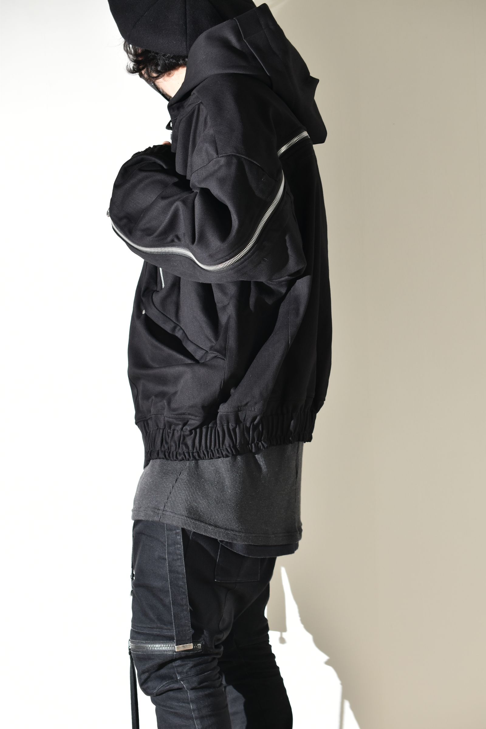 Denim Zip Hoodie Blouson"Black" / デニムジップフーディブルゾン"ブラック"