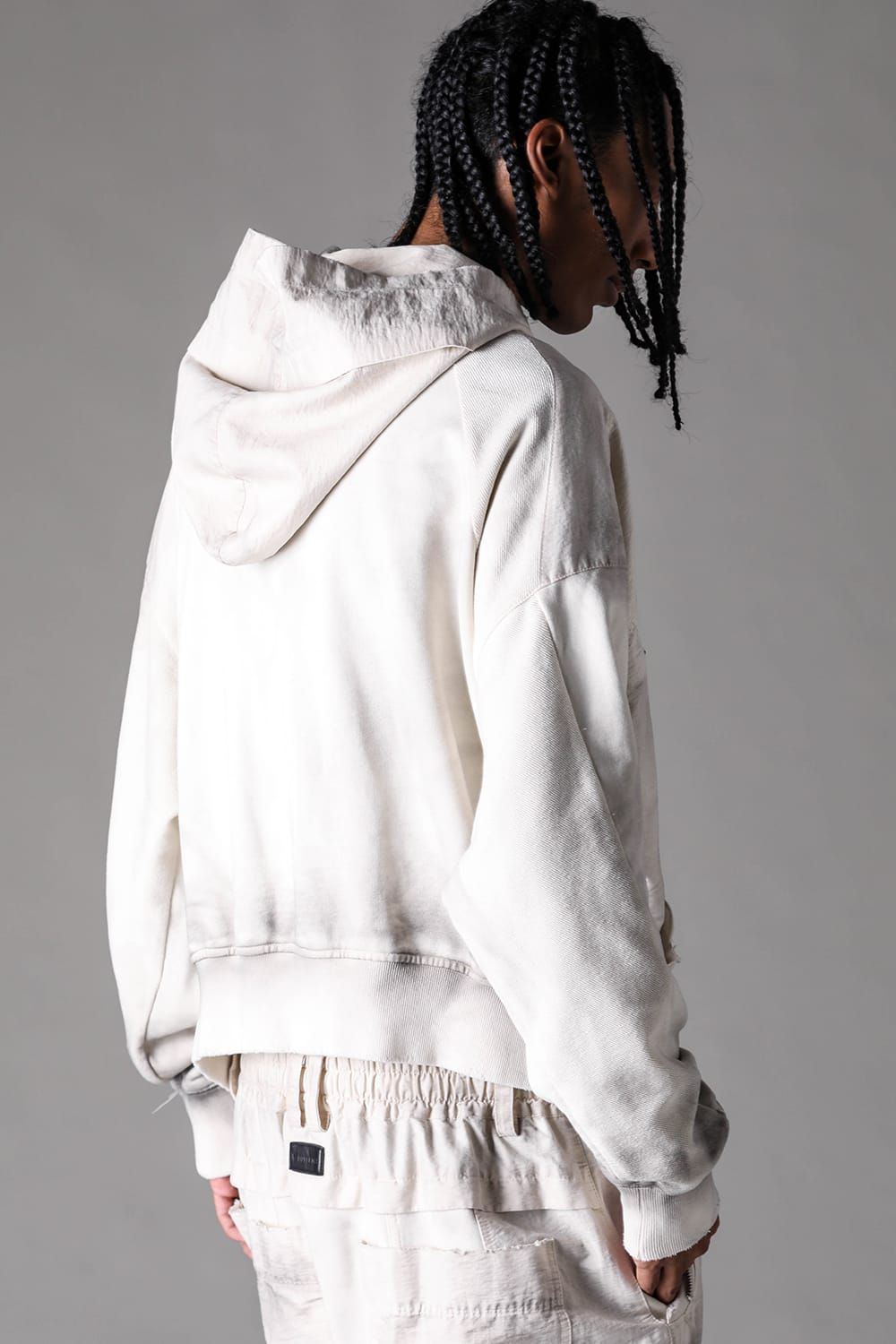 《2027SS先行予約》Vintage Zip Hoodie "Black × Brown / Grey × L.Grey / Ivory" / ヴィンテージジップフーディ"ブラック×ブラウン / グレー×ライトグレー / アイボリー"