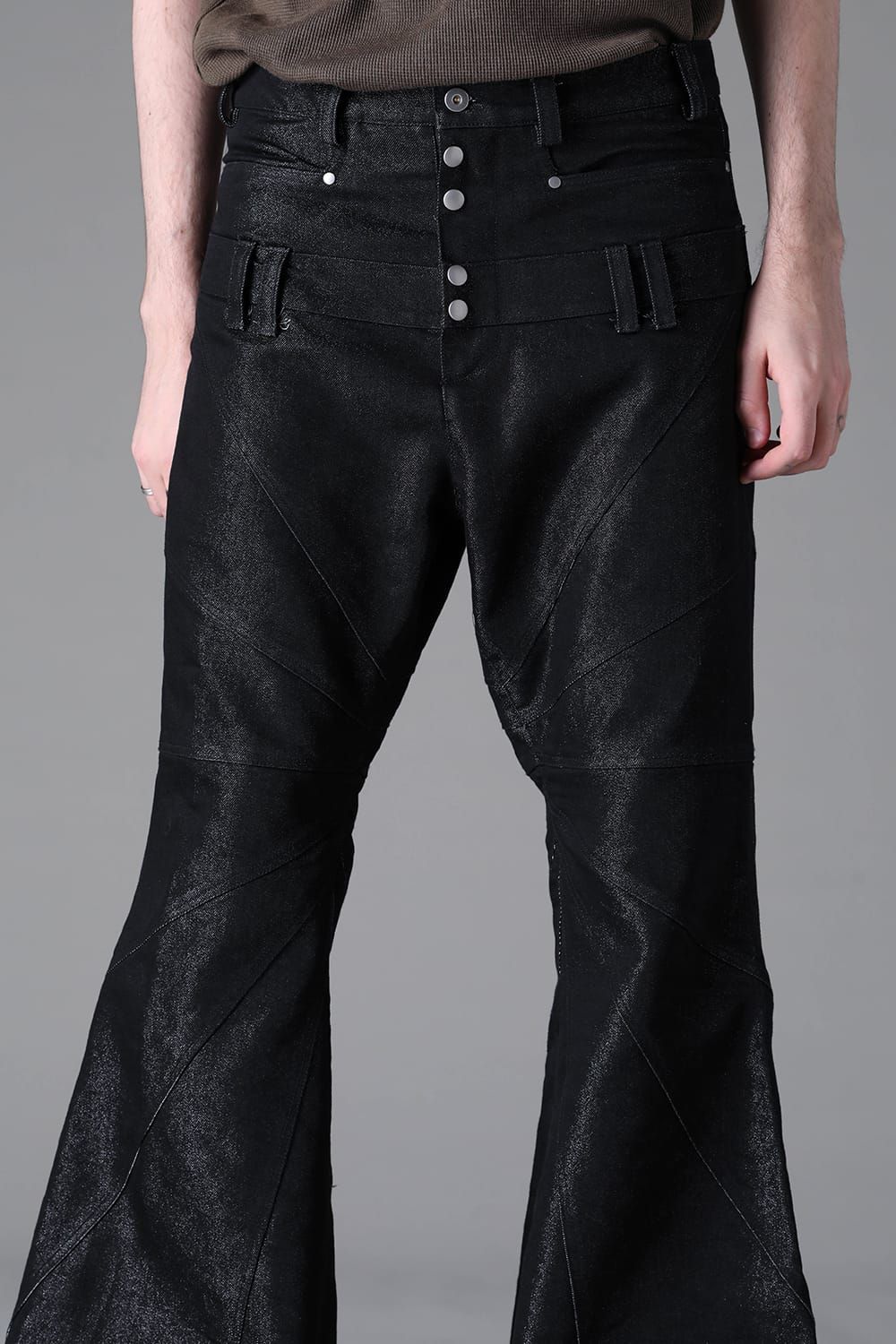 《2026AW先行予約》Panelled Flared Pants"Balck × Silver" /  パネルフレアパンツ"ブラック×シルバー"