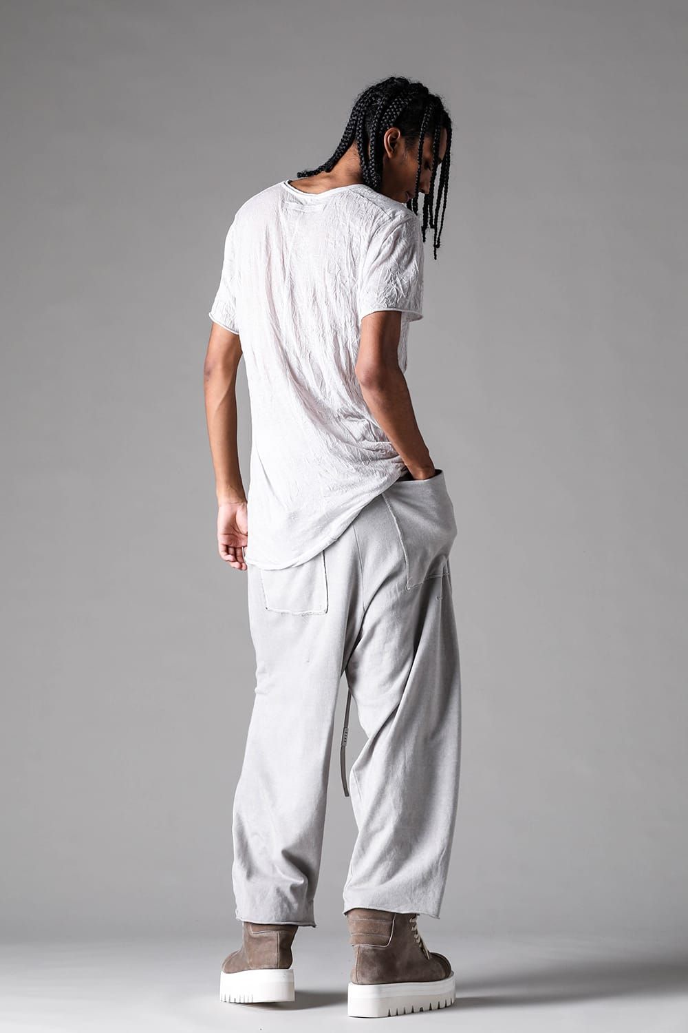 《2027SS先行予約》Sumi Dyed Tuck Wide Pants"L.Grey / D.Grey" / 墨染タックワイドパンツ"ライトグレー / ダークグレー"