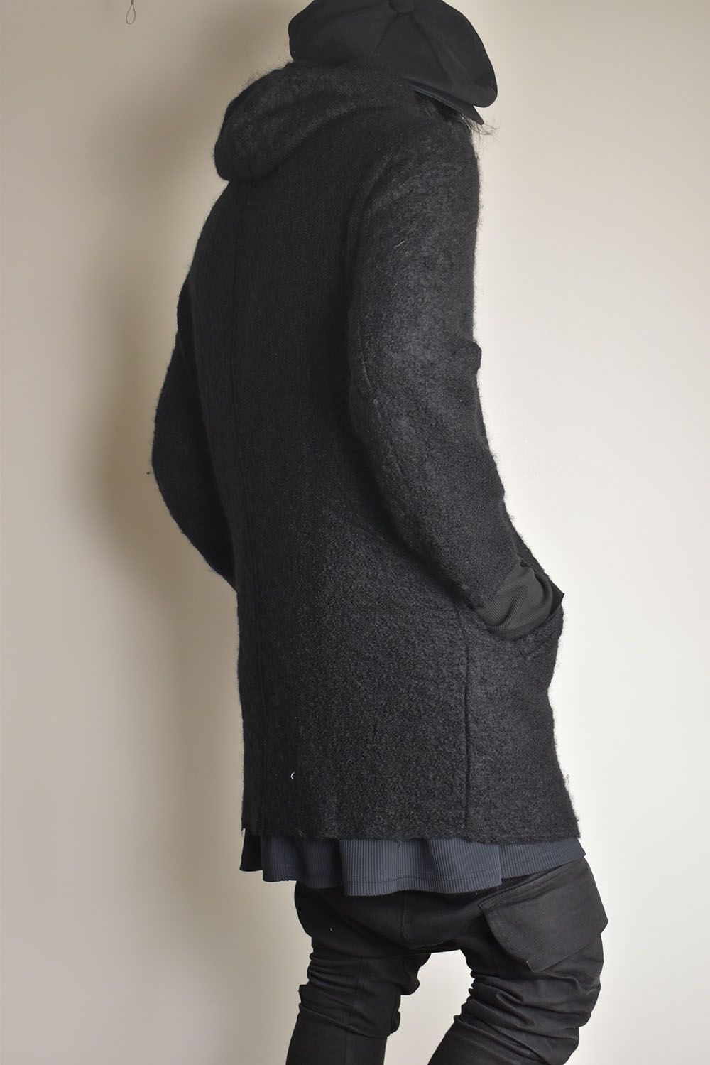 Mohair Knit Zip Hoodie "Black" / モヘアニットジップフーディ"ブラック"