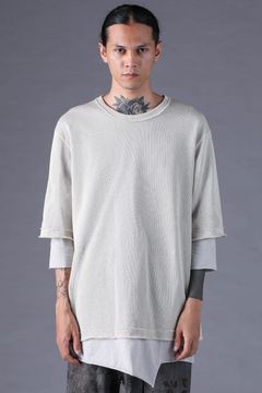 《2027SS先行予約分》Japanese Paper Cotton Knit Layered T-Shirt"Off White" / 和紙コットンニットレイヤードTee"オフホワイト"