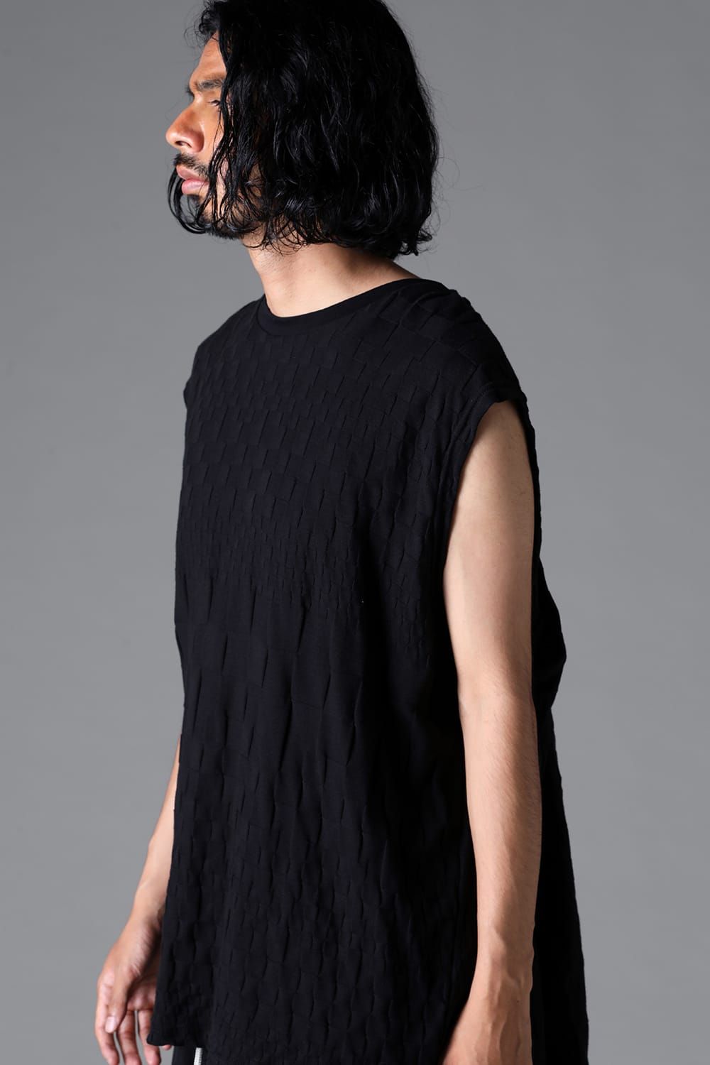 《2026SS先行予約》Gradient Plaid Pattern Shiva Long Sleeve Tee "Black / Cream" / グラデーションチェックパターンシヴァロングスリーブ"ブラック/クリーム"