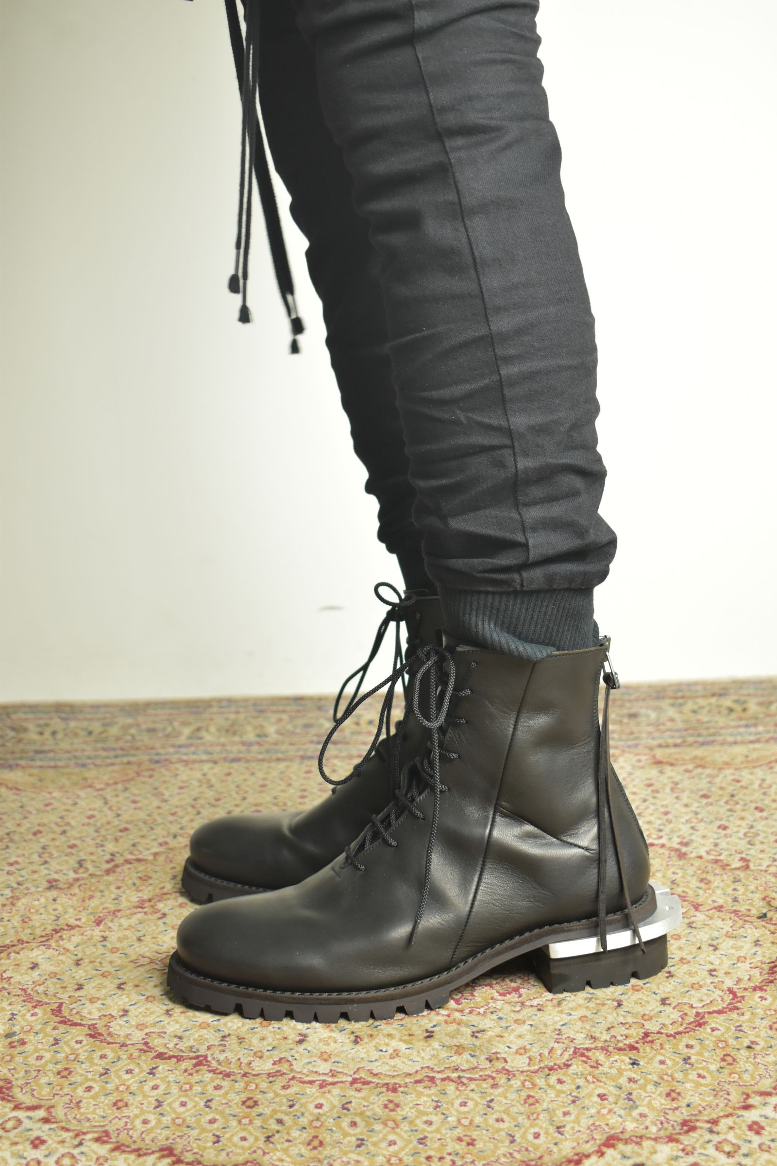 Metal Heel Balmoral Back Zip Boots"Teacore Black" / メタルヒールバルモラルバックジップブーツ"ティーコアブラック"