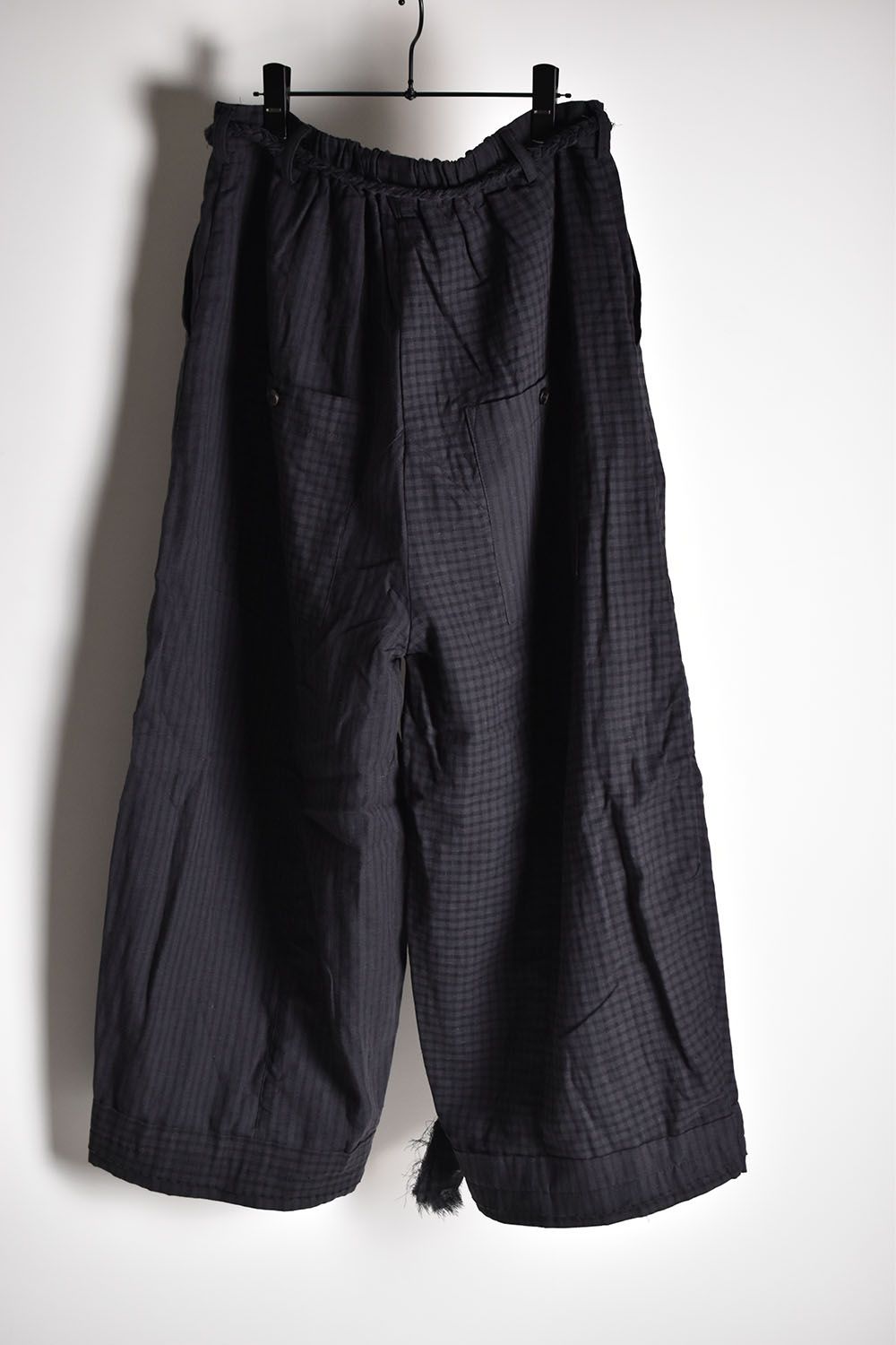 Check×Stripe Wide Pants"Black"/チェック × ストライプワイドパンツ"ブラック"