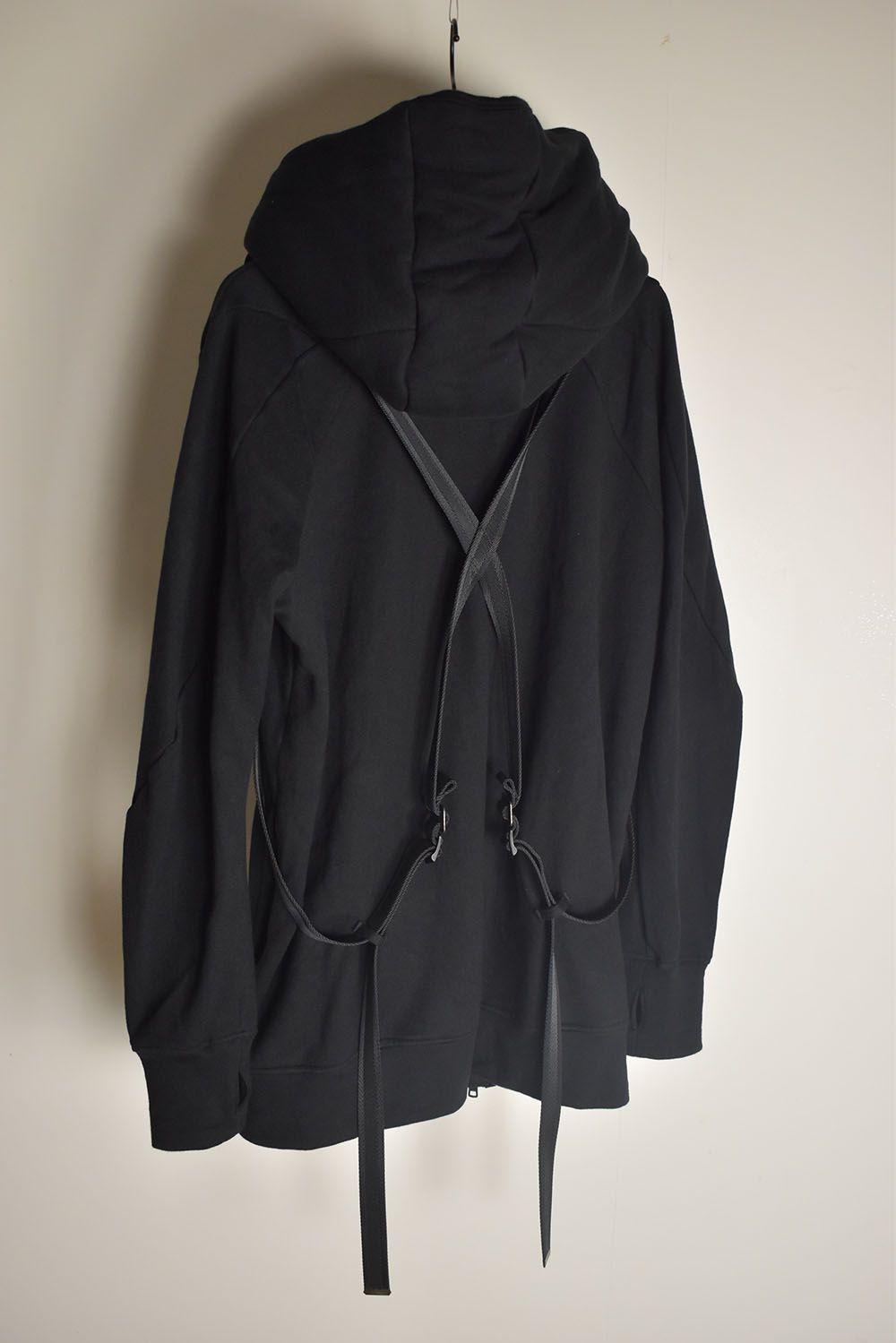 Non-Flammable Fleece Harness Belt W-Zip Hooded Jacket  "Black" / 無燃糸裏毛ハーネスベルトWジップフーデッドジャケット"ブラック"