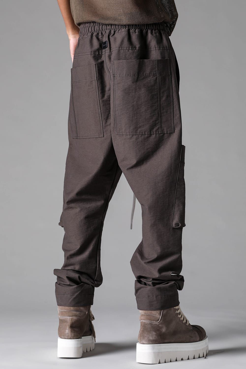 《2027SS先行予約》Cotton Nylon Cargo Taperd Pants"Black / Ivory / D.khaki" / コットンナイロンカーゴテーパードパンツ "ブラック / アイボリー /ダークカーキ"