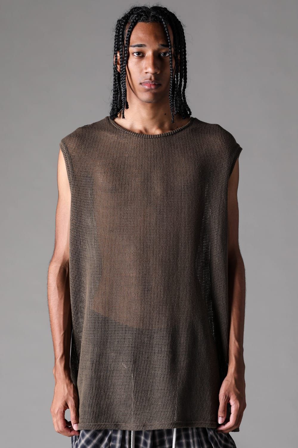 《2027SS先行予約》Mesh Tank Top "Olive" / メッシュタンクトップ "オリーブ"