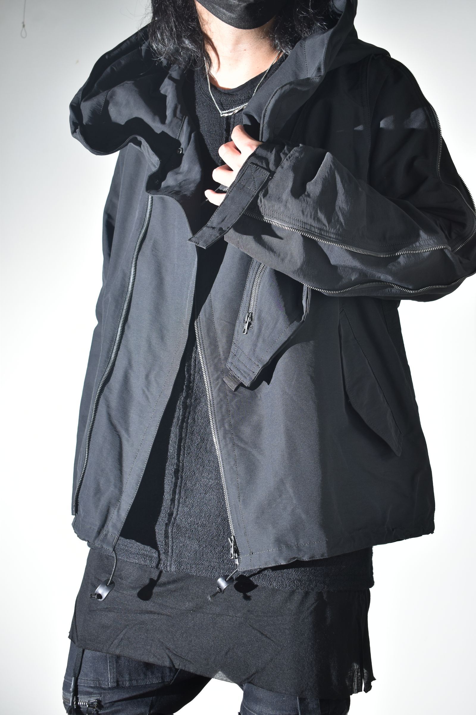 Multi Zip Short Mods Coat"Black" / マルチジップショートモッズコート"ブラック"