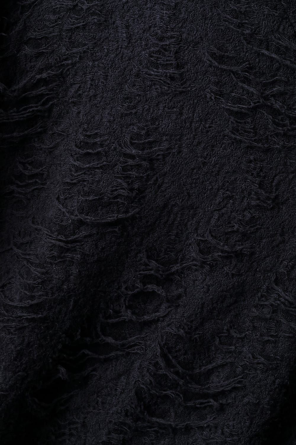 Damage Pile Zip-Up Hoodie"Black" / ダメージパイルジップアップフーディー"ブラック"