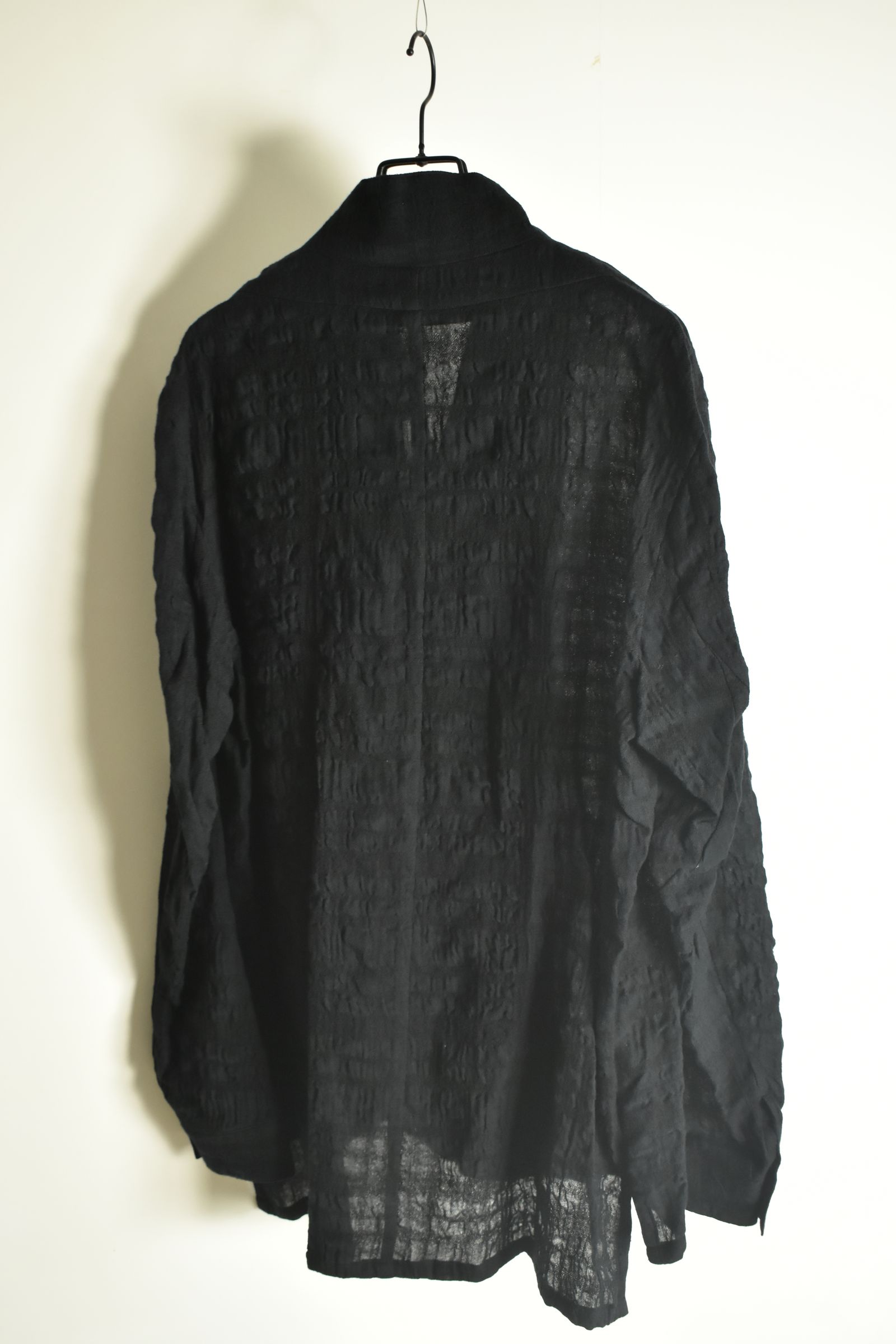 Shadow Check Shawl Collar Shirt"Black" / シャドウチェックショールカラーシャツ"ブラック"