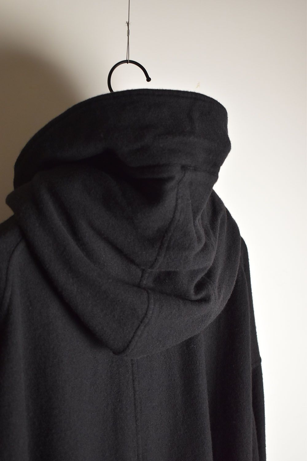 Wool Fulling Product Dyed Coat "Black" / ウール縮絨 製品染めコート"ブラック"