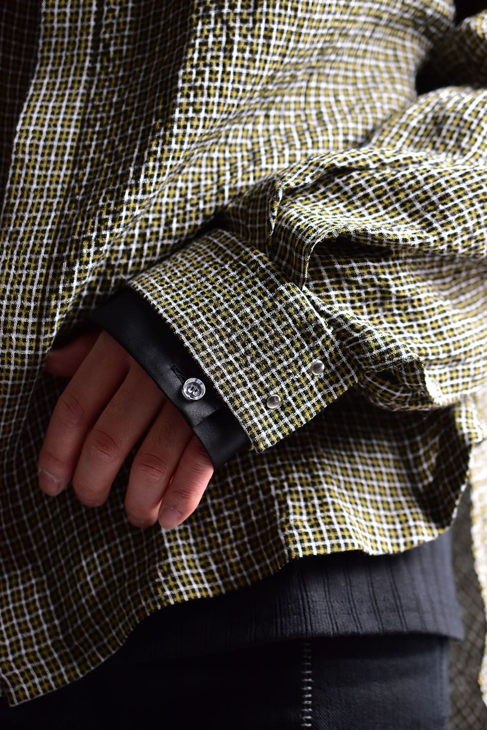Double Cuffs Lose Shirts"Black × Yellow"/ダブルカフスルーズシャツ"ブラック × イエロー"