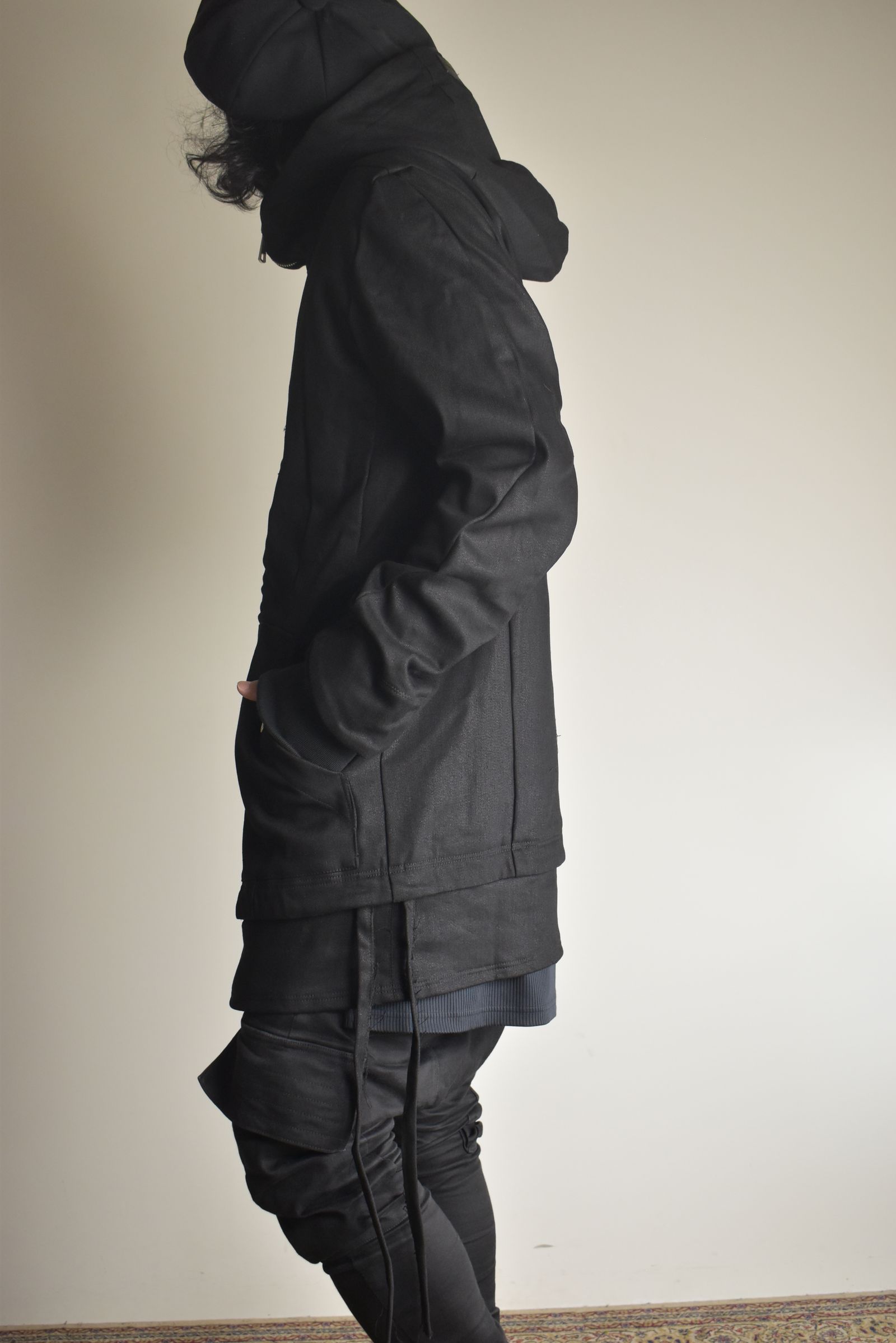 Bonding  Hoodie Denim Blouson"Black" / ボンディングフーデッドデニムブルゾン"ブラック"