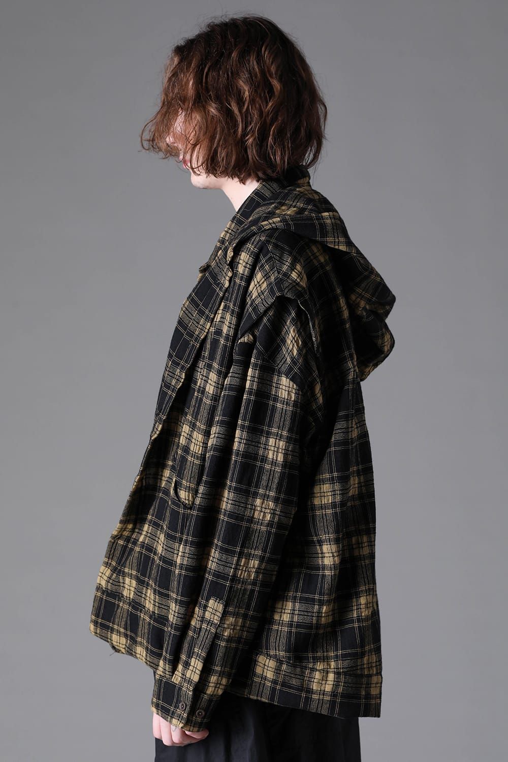 《2026AW先行予約》Layered Plaid Patterned Shirts"Black × Yellow" / レイヤードプレイドパターンシャツ"ブラック × イエロー"