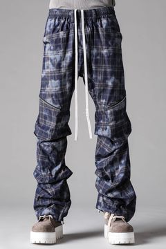 《2027SS先行予約》Check Side Zip Tuck Baggy Pants"Navy Check" / チェックサイドジップタックバギーパンツ"ネイビーチェック"