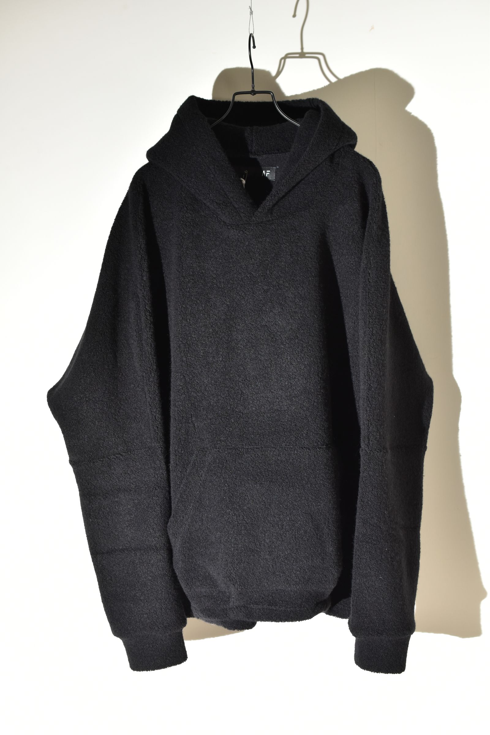 Sheep Pile Knit Dolman Hoodie Pullover"Black" / シープパイルニットドルマンフーディプルオーバー"ブラック"