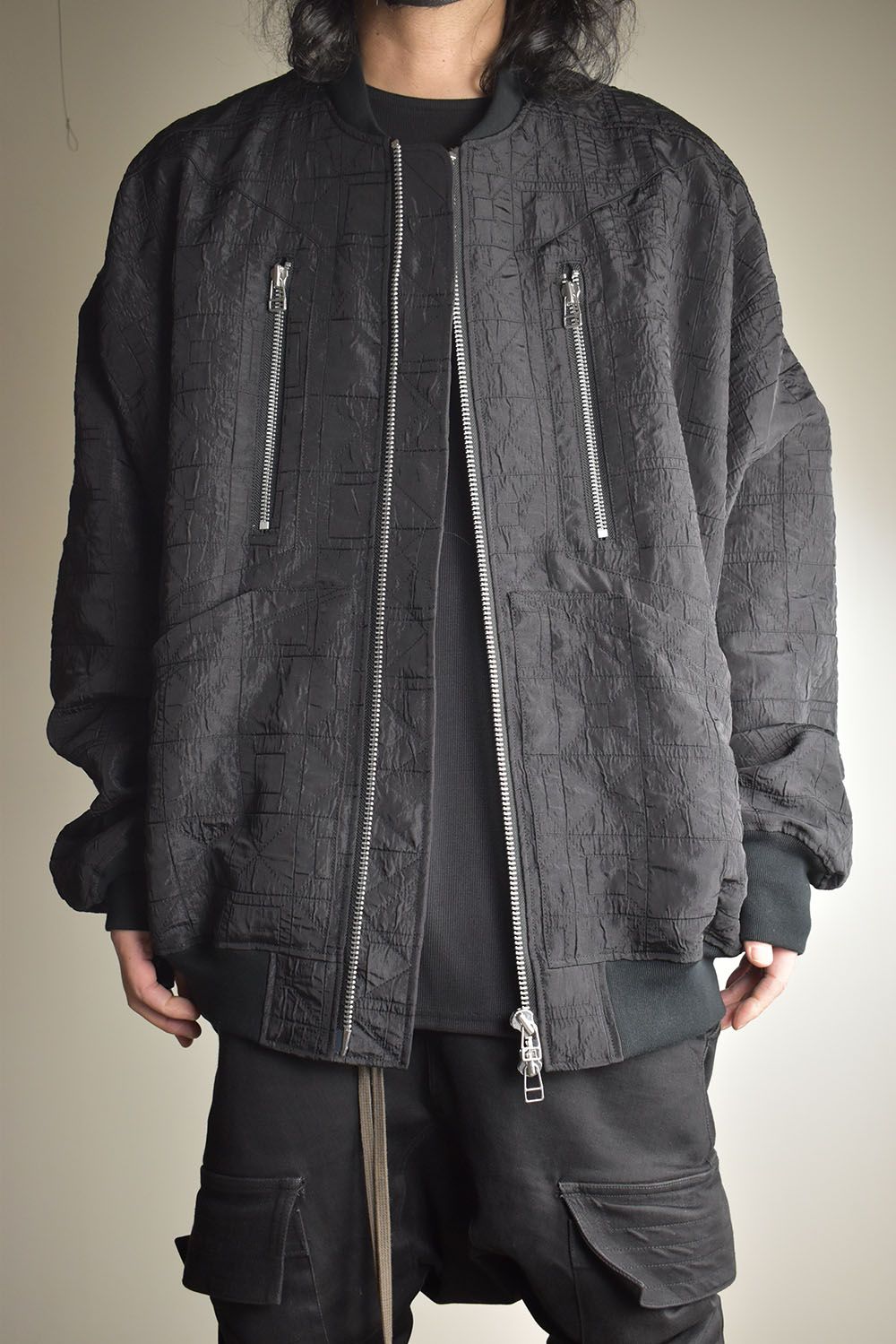 Geometry Jumbo MA-1 Blouson"Black" / ジオメトリージャンボMA-1ブルゾン"ブラック"