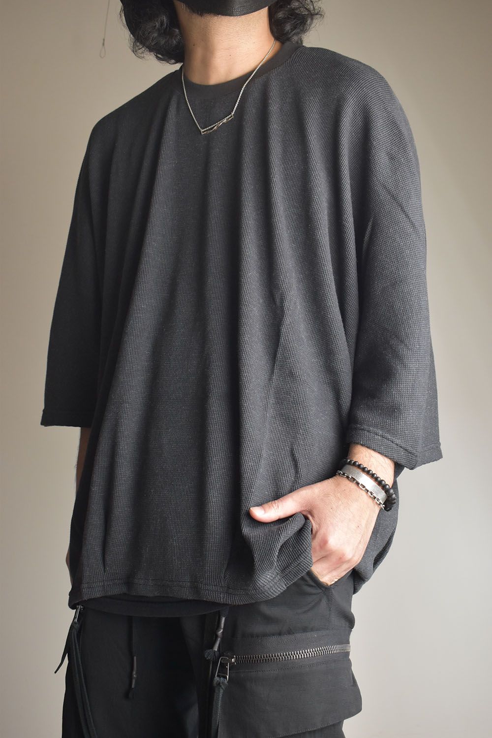 Waffle Dolman Tee"Charcoal" / ワッフルドルマンTee"チャコール"