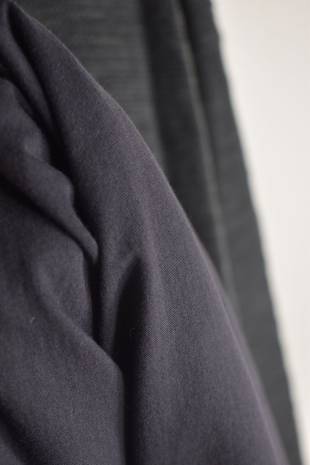 Low-Gauge knit × Cotton Jersey Layered Tee "Charcoal" / ローゲージニット×コットンジャージレイヤードTシャツ"チャコール"